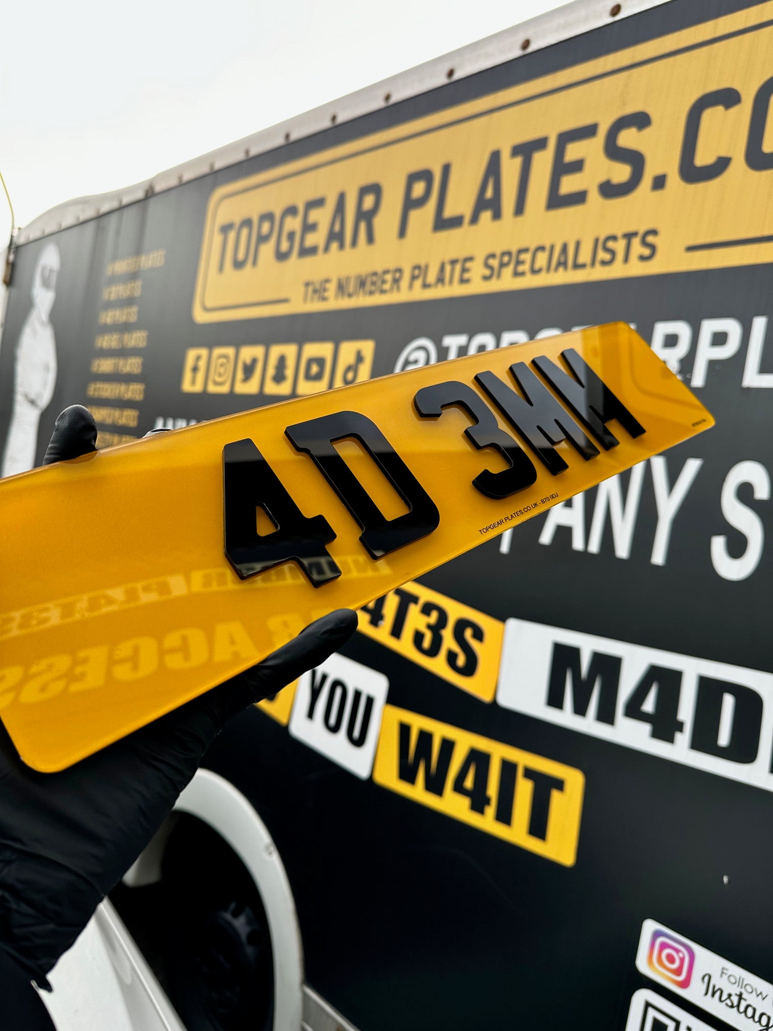 top gear number plate 4D 3mm Gloss Black