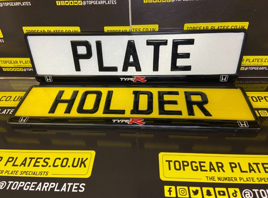 3D Gloss Gel Domed - Quick Release - Number Plate Holder - HONDA TYPE R