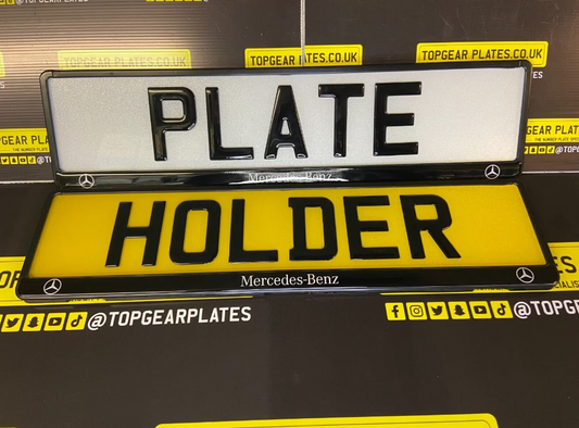 3D Gloss Gel - Quick Release - Car / Van Number Plate Holder Surround - MERCEDES BENZ