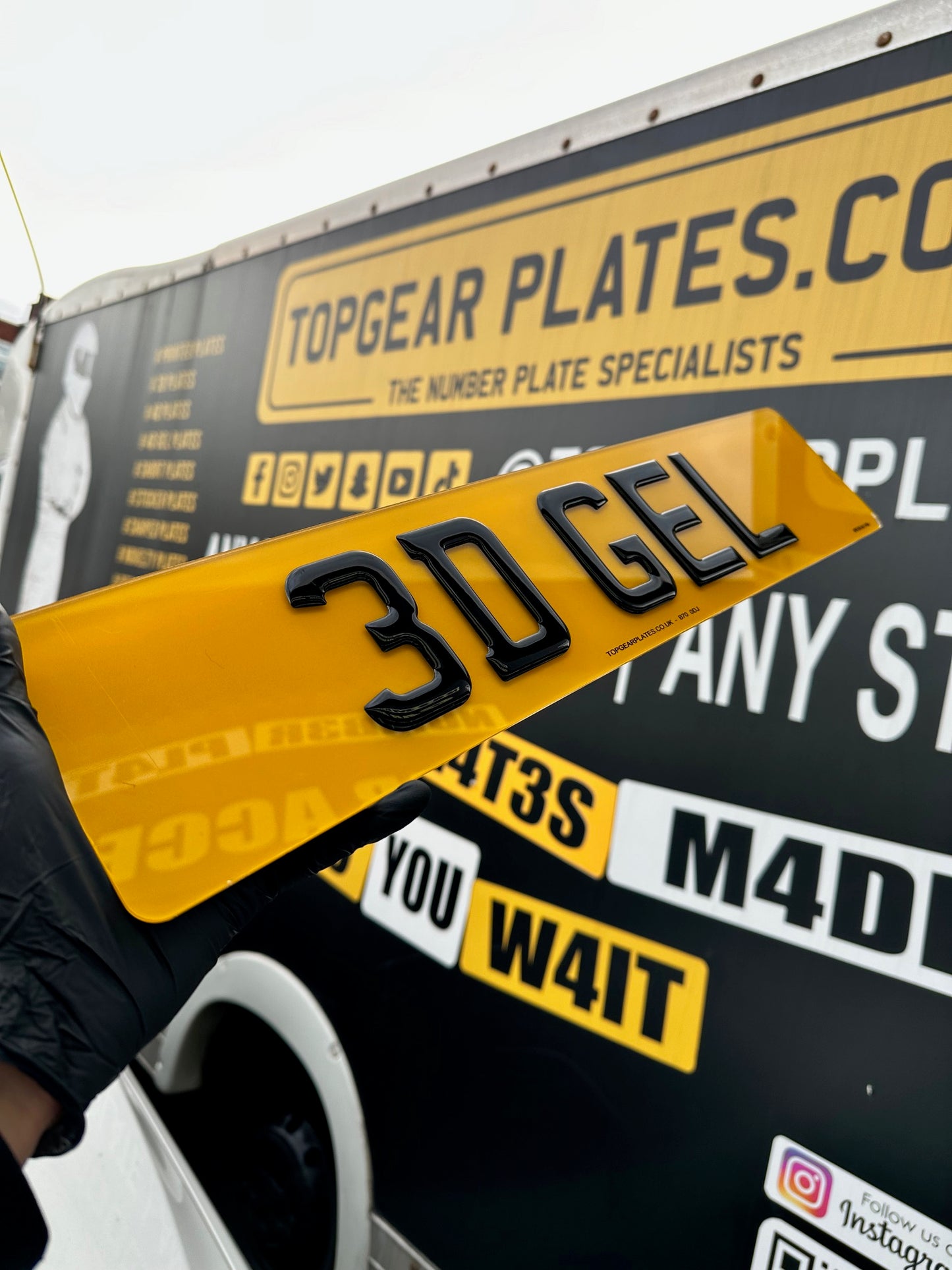 3D Gel Gloss Black Number Plates - Road Legal