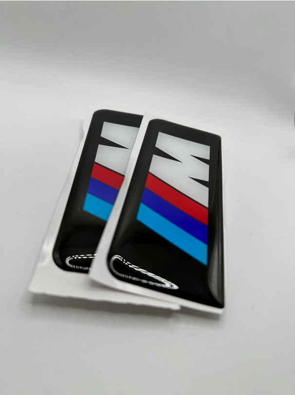 2x 3D Gel Resin License Number Plate BMW M Sport Premium Stickers Side Badges