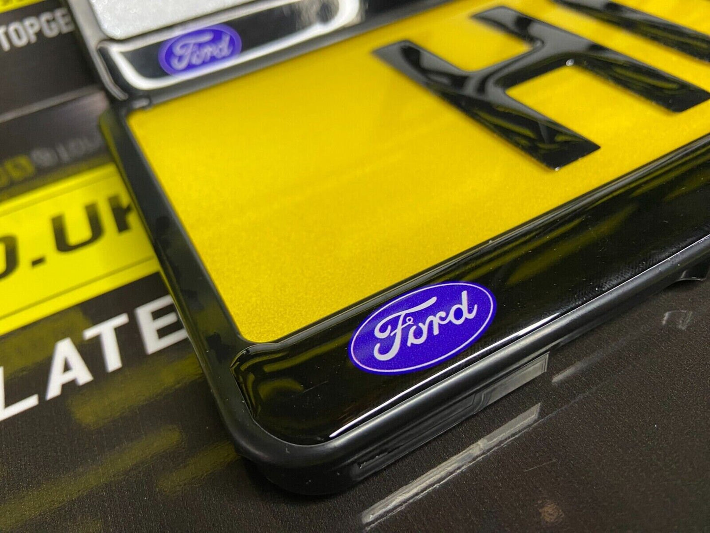 3D Gloss Gel - Quick Release - Car / Van Number Plate Holder Surround - FORD PERFORMANCE Red