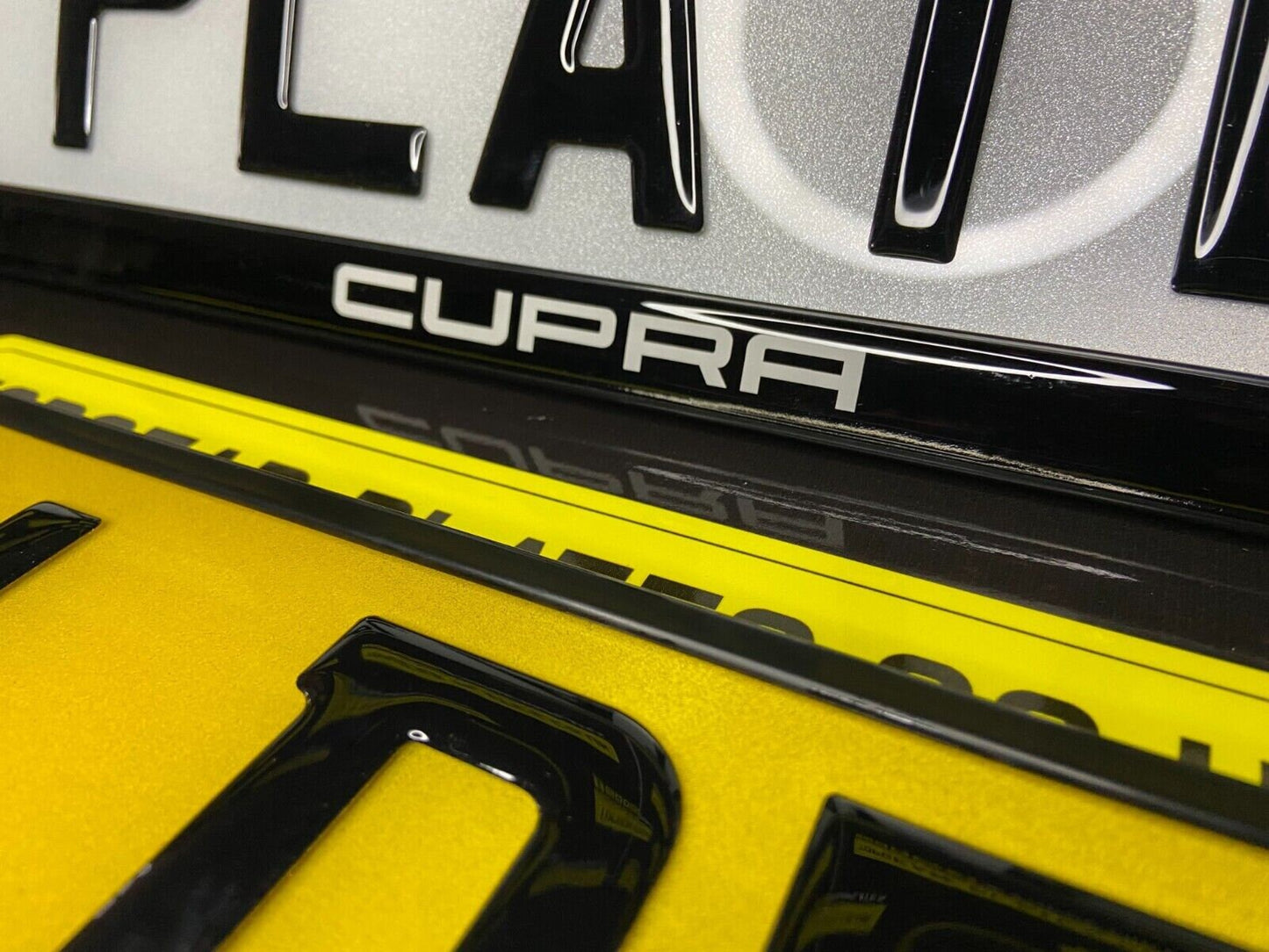 3D Gloss Gel - Quick Release - Car / Van Number Plate Holder Surround - CUPRA