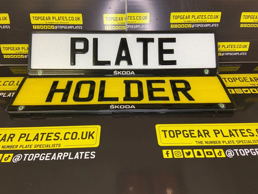 3D Gloss Gel - Quick Release - Car / Van Number Plate Holder Surround - SKODA