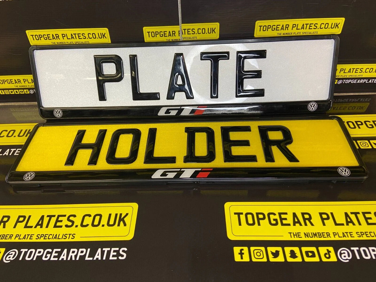 3D Gloss Gel - Quick Release - Car / Van Number Plate Holder Surround - VOLKSWAGEN: GTI