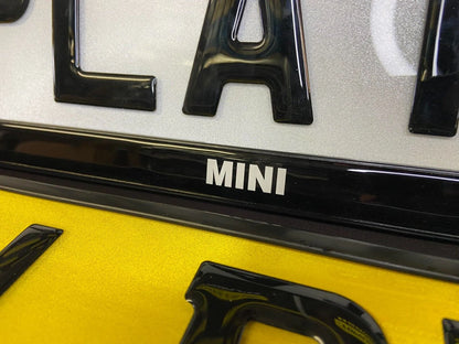 3D Gloss Gel - Quick Release - Car / Van Number Plate Holder Surround - MINI