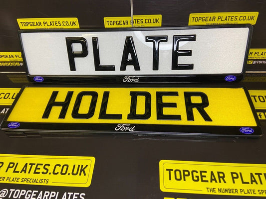 3D Gloss Gel Domed - Quick Release - Number Plate Holder - FORD