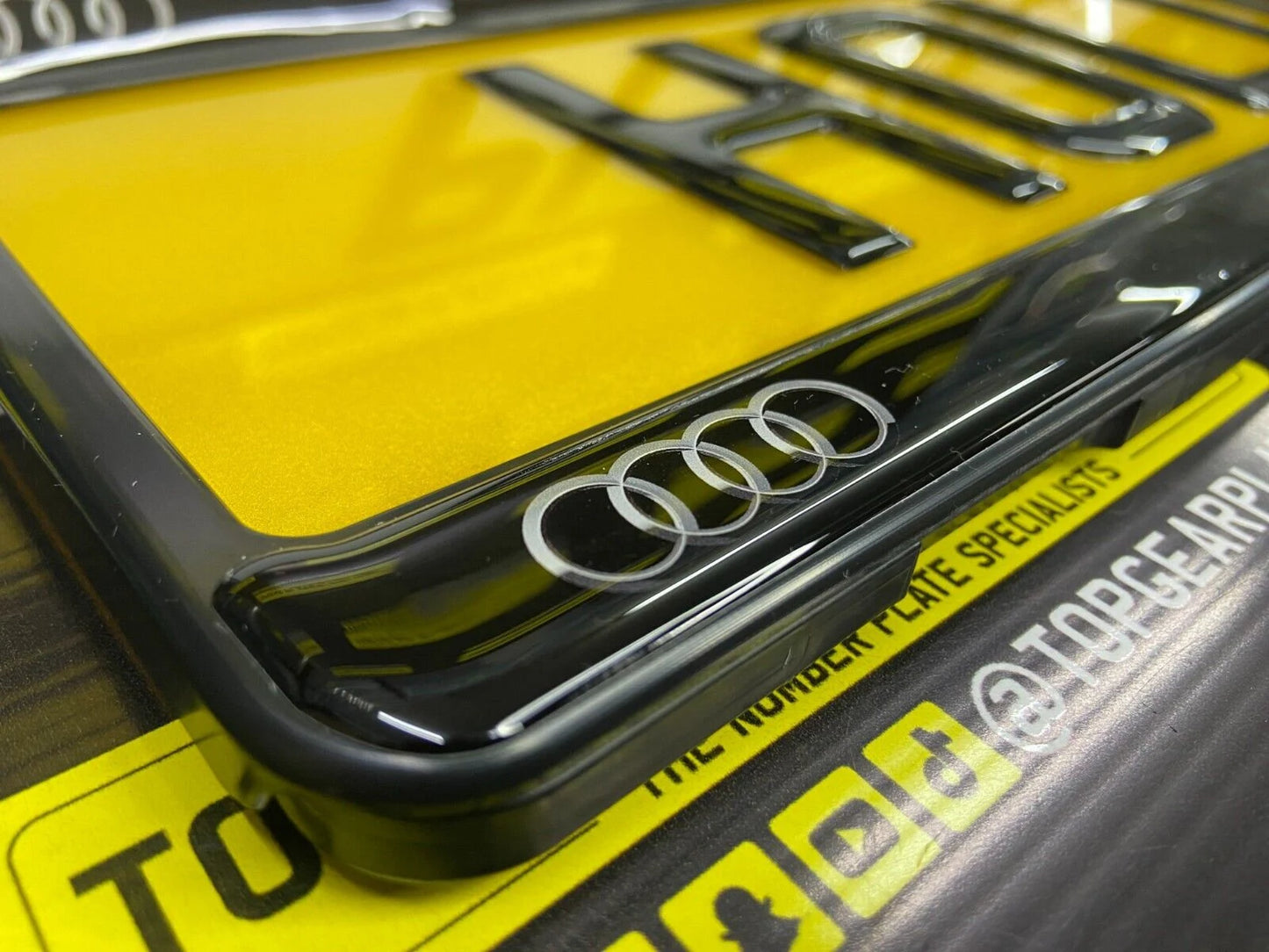 3D Gloss Gel Domed - Quick Release - Number Plate Holder - AUDI