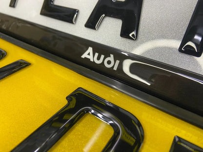 3D Gloss Gel Domed - Quick Release - Number Plate Holder - AUDI