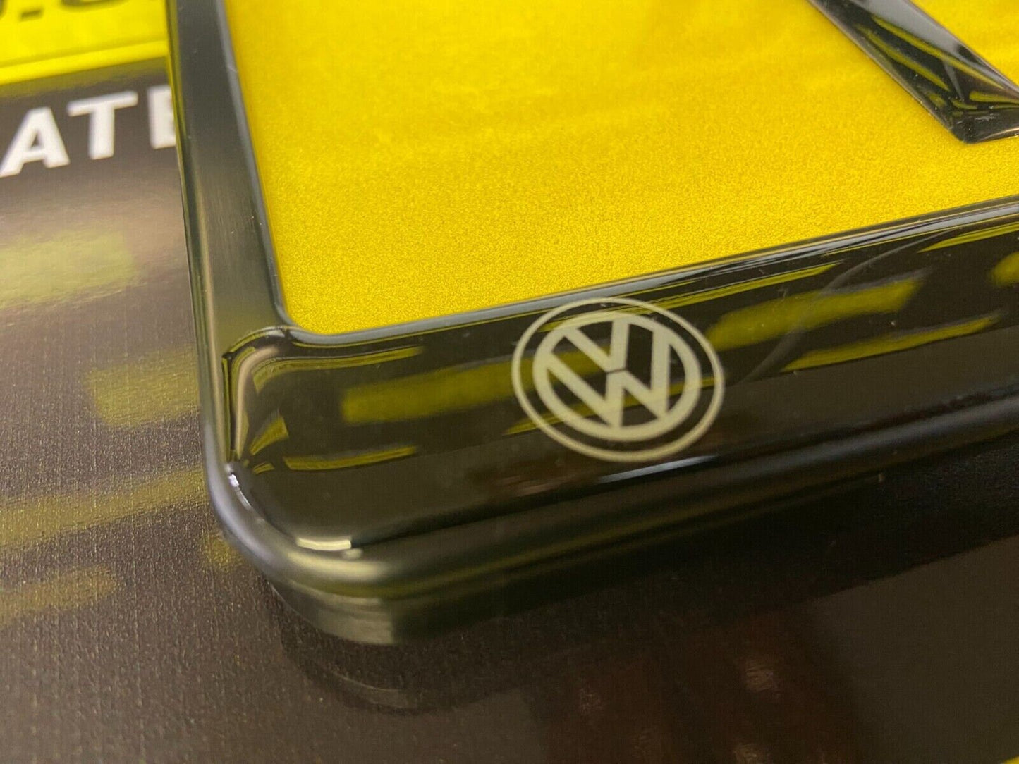 3D Gloss Gel - Quick Release - Car / Van Number Plate Holder Surround - VOLKSWAGEN: SILVER