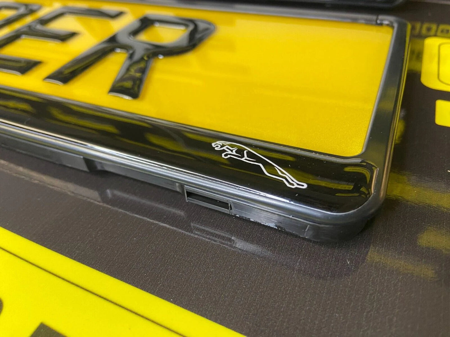 3D Gloss Gel Domed - Quick Release - Number Plate Holder - JAGUAR