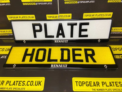 3D Gloss Gel - Quick Release - Car / Van Number Plate Holder Surround - RENAULT