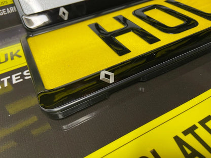 3D Gloss Gel - Quick Release - Car / Van Number Plate Holder Surround - RENAULT