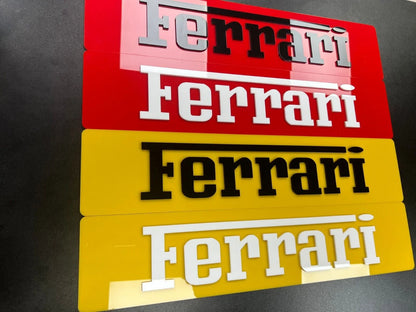 3D Custom Bedroom, Showplate, Mancave Signs - Ferrari Yellow/Black Font