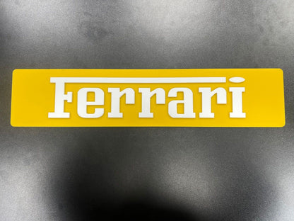 3D Custom Bedroom, Showplate, Mancave Signs - Ferrari Yellow/White Font