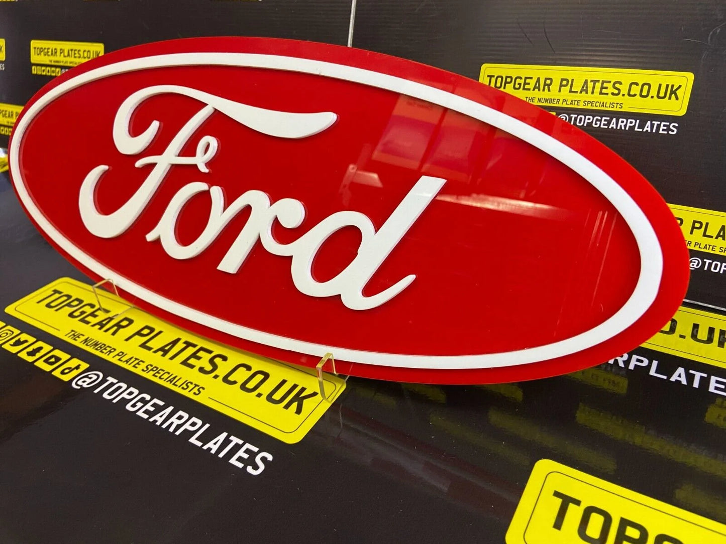 3D Acrylic Stylish Ford Car/Man Cave/Novelty Sign - Ford Red/White Font