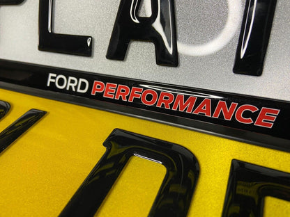 3D Gloss Gel - Quick Release - Car / Van Number Plate Holder Surround - FORD PERFORMANCE Red