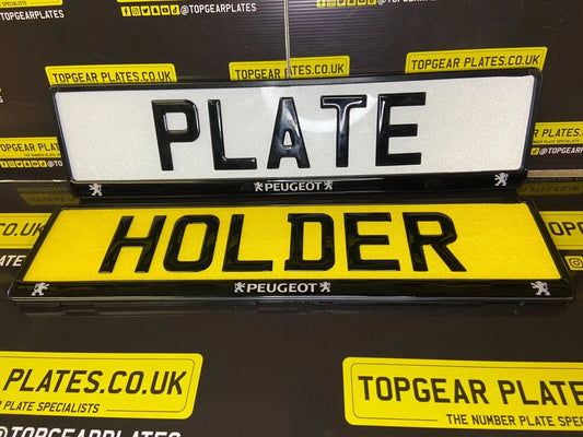 3D Gloss Gel - Quick Release - Car / Van Number Plate Holder Surround - PEUGEOT