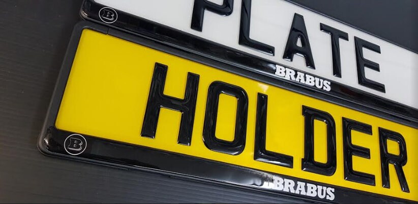 3D Gloss Gel Domed - Quick Release - Number Plate Holder - BRABUS