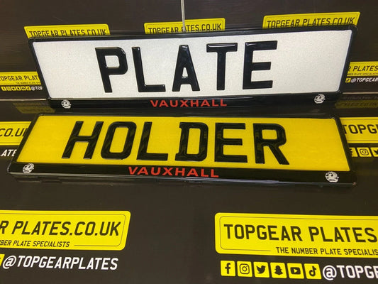 3D Gloss Gel - Quick Release - Car / Van Number Plate Holder Surround - Vauxhall: RED