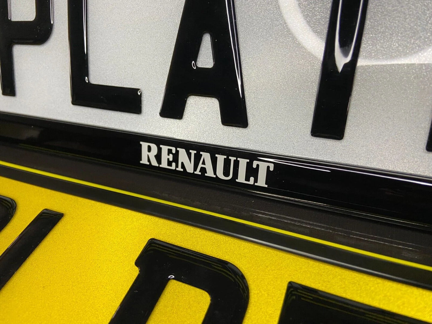 3D Gloss Gel - Quick Release - Car / Van Number Plate Holder Surround - RENAULT