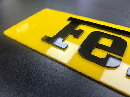 3D Custom Bedroom, Showplate, Mancave Signs - Ferrari Yellow/Black Font