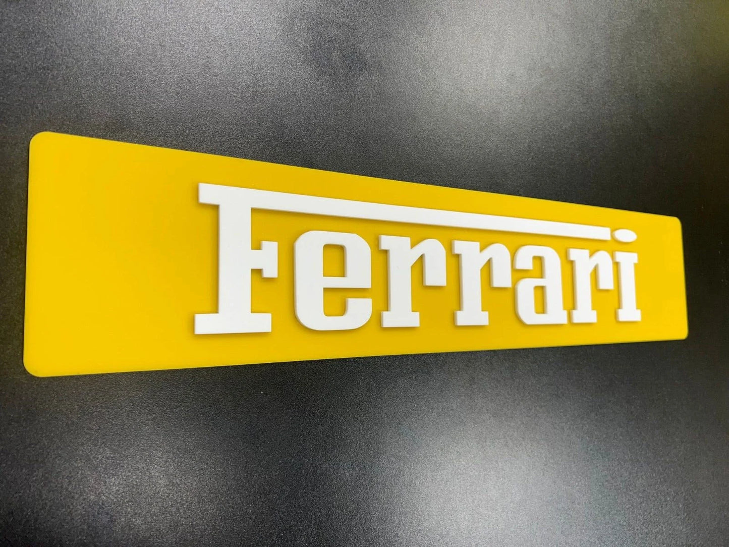 3D Custom Bedroom, Showplate, Mancave Signs - Ferrari Yellow/White Font