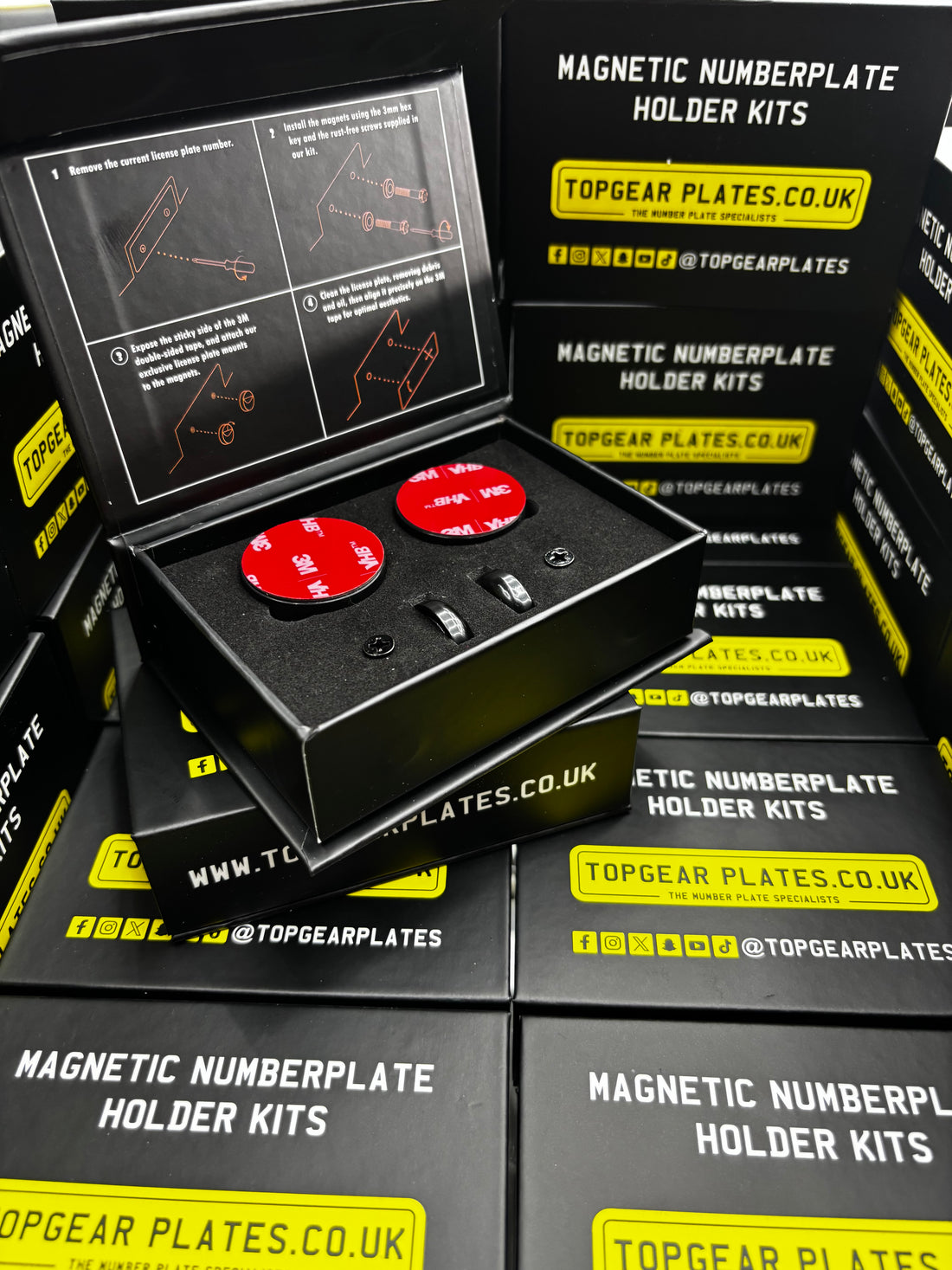 Premium Magnetic Registration Number Plate Holder Kit for Car, Van & Bike – Quick Removal