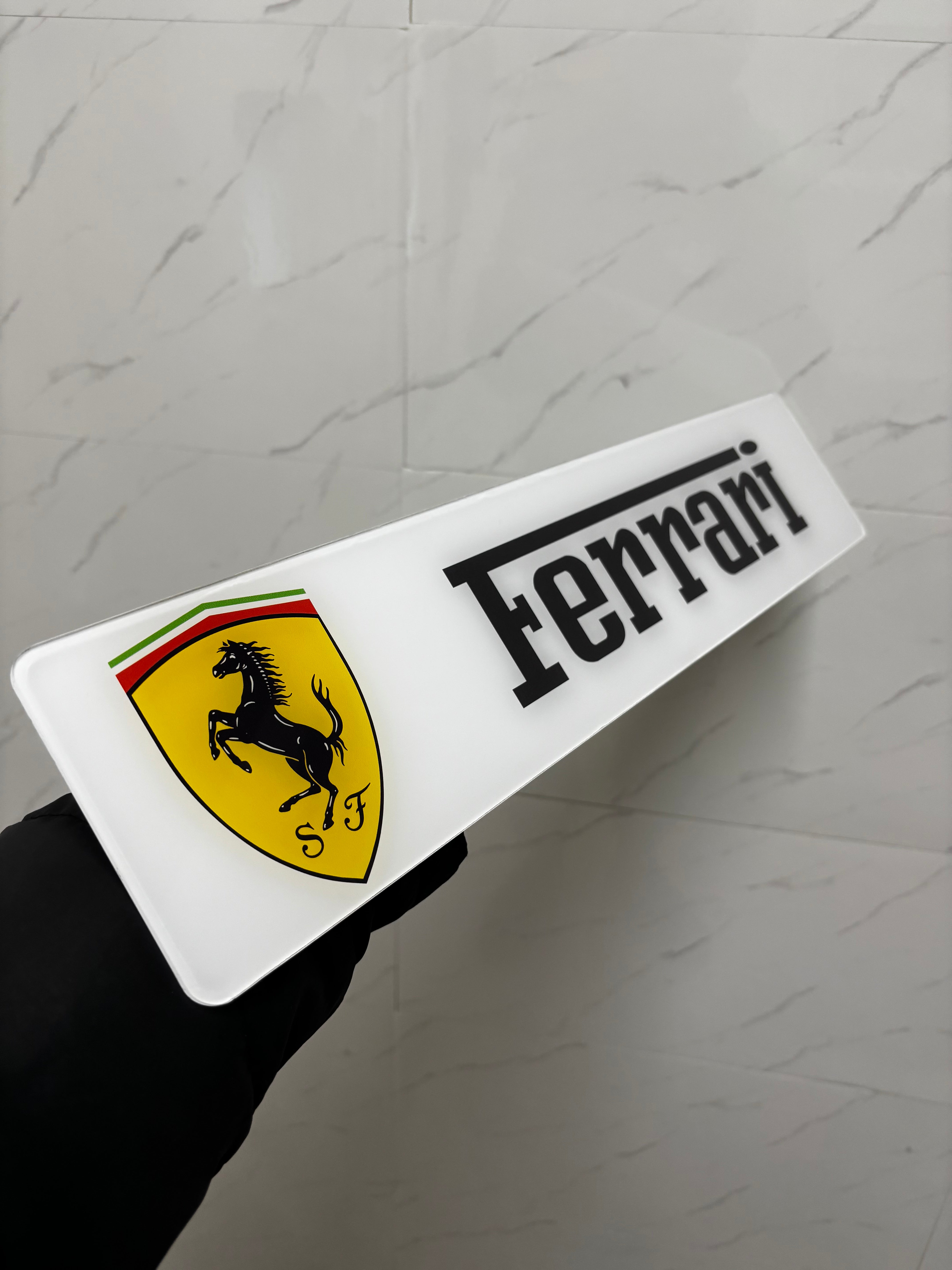 Ferrari Script Roma Show Plates 2D Printed Ferrari-Inspired Show Plate | Car Display Plate