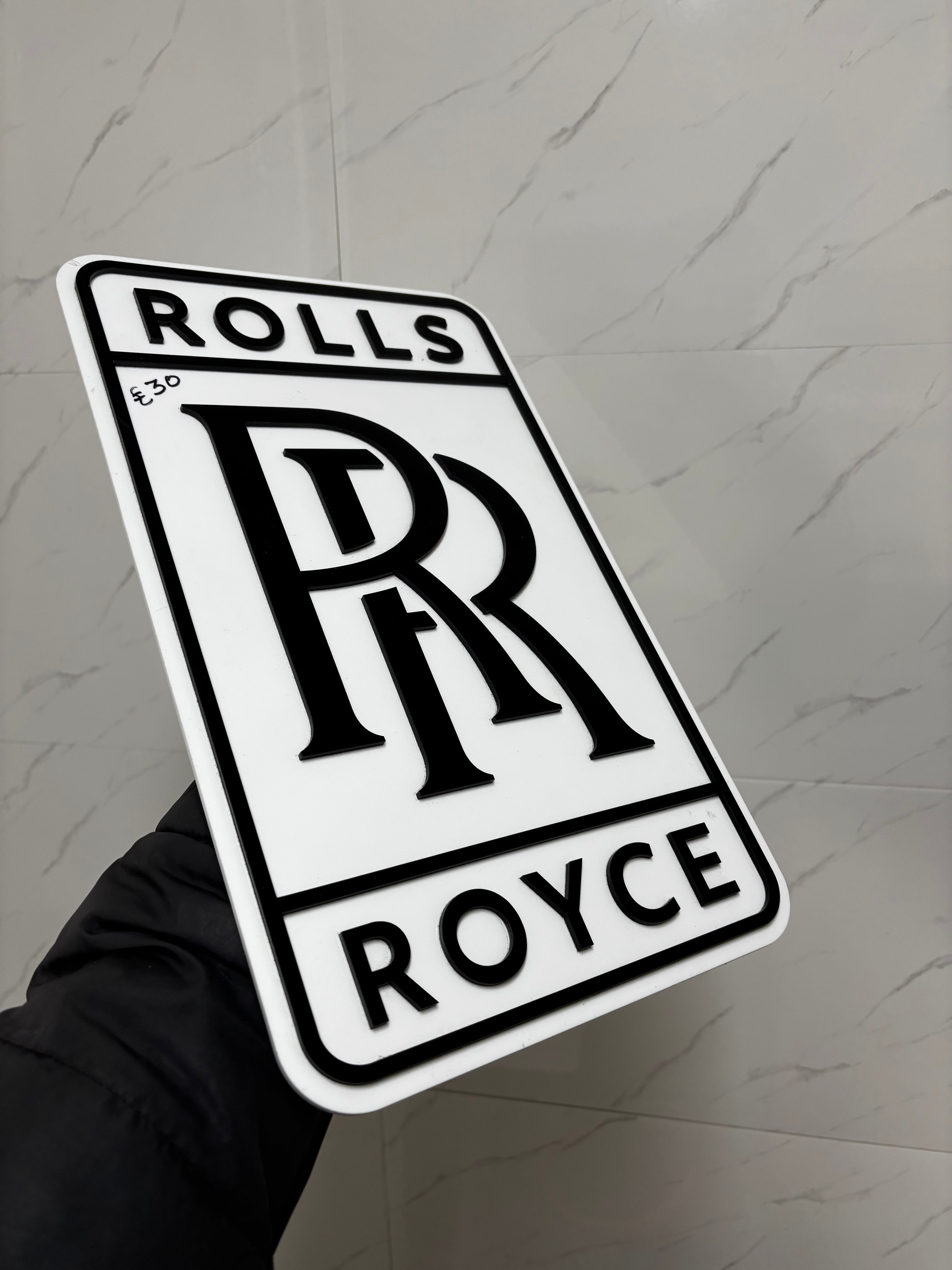 4D rolls royce sign