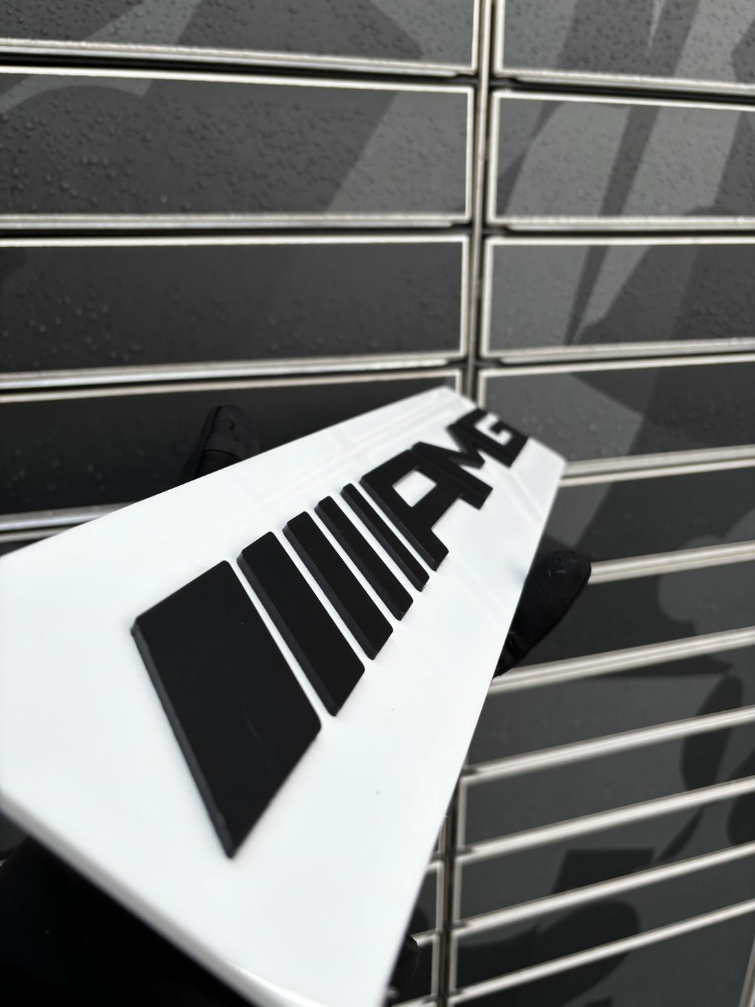 4D AMG Show Plate Number Plate Covers Forecourt Car Sales Showroom - White