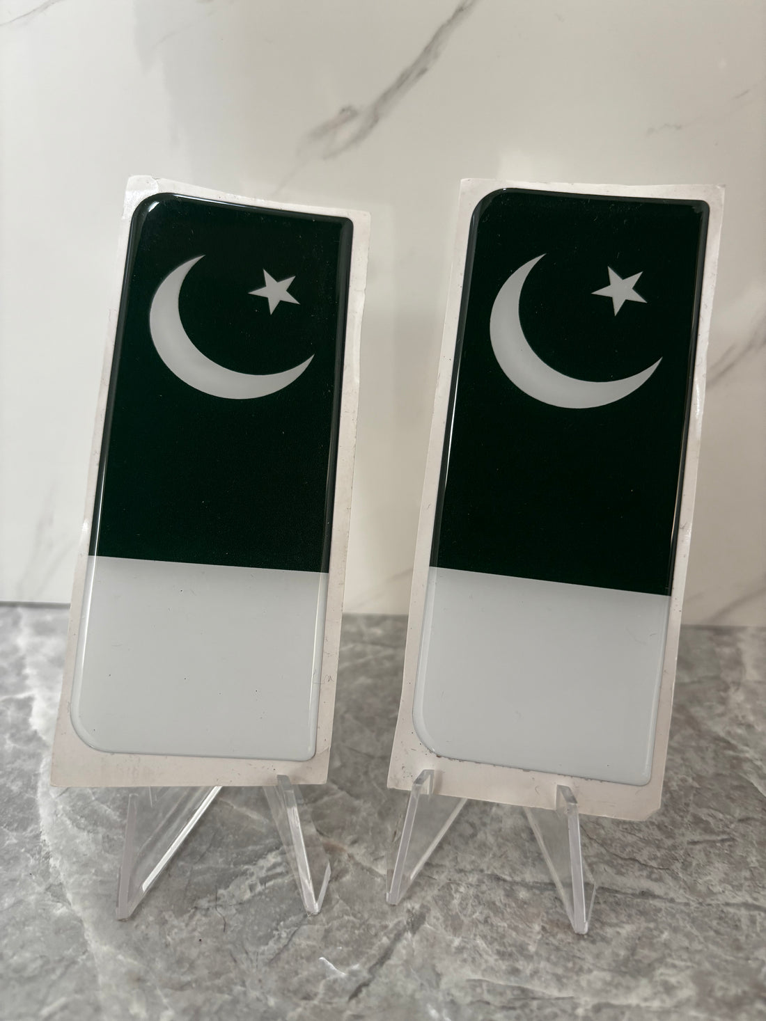 2x 3D Gel Resin License Number Plate Stylish Pakistan Side Badge