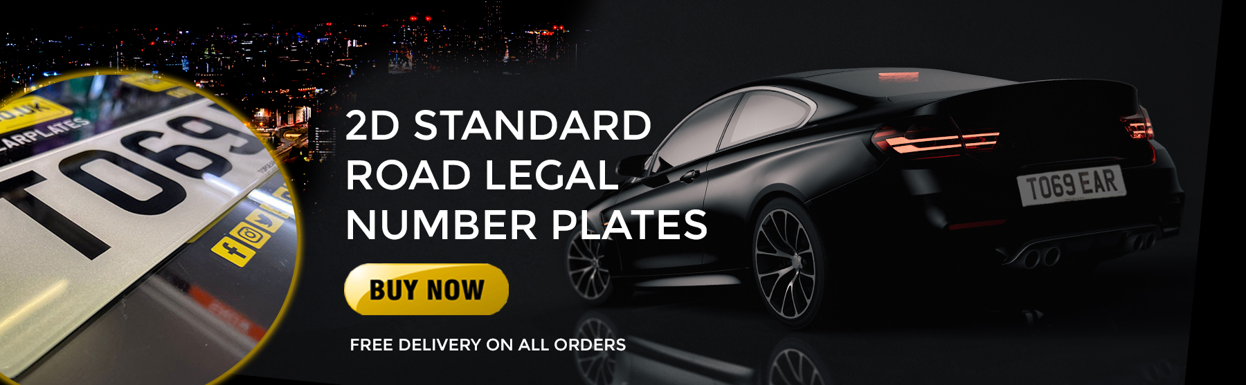 2d standard road legal number plates