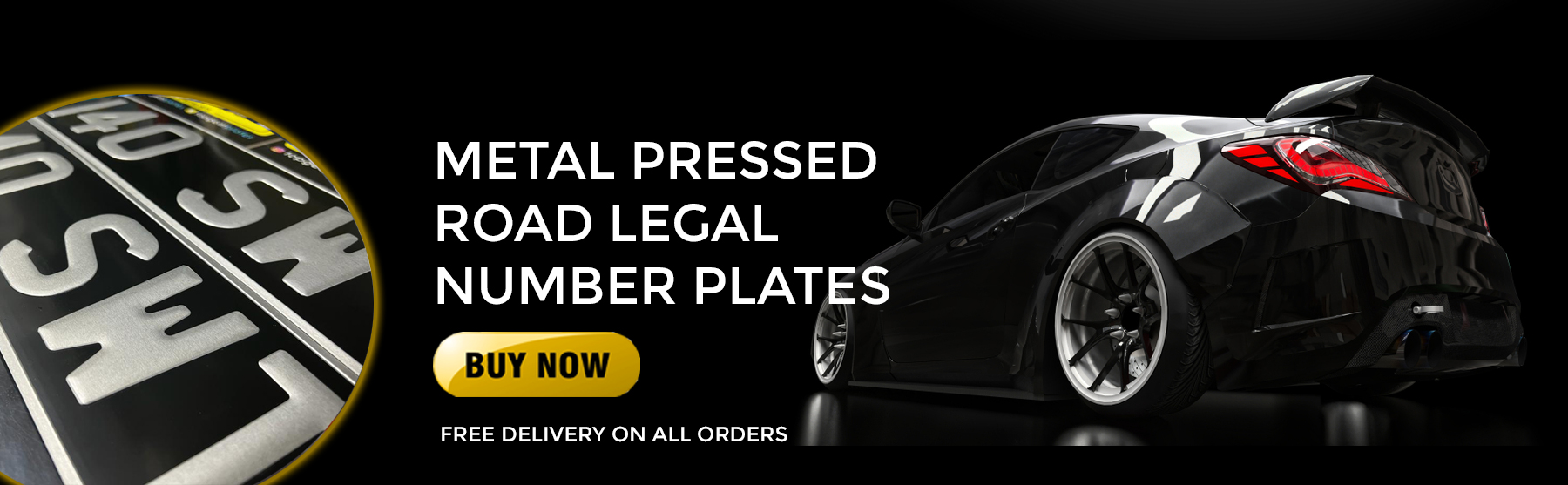 pressed metal road legal number plates